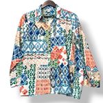 Chico's  Women's Multicolor Patchwork Button Down Long Sleeve Top Size‎ 1 US 8/10 Photo 0