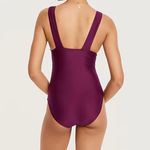 J.Crew Ruched Swimsuit v-neck one piece womens Purple (small) slimming classic Photo 5