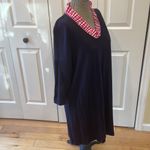 Haley and the Hound navy cashmere pink plaid v neck detail tunic style dress Blue Size XL Photo 3