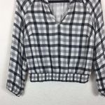 Anthropologie Cloth & Stone By  Sara Plaid Gingham Relaxed Blouse Small Photo 7