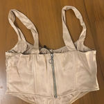 ZARA NWT  Gold/Tan Satin Bustier Top Photo 4