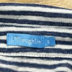 J. McLaughlin Brynn Linen Blend Top Shirt Sz Small Blue Striped Stretch Resort Photo 2