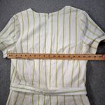 Banana Republic Tie Waist Romper Women's 8 Tall Neon Stripe Short Sleeve V-Neck Photo 8