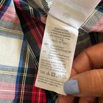 J.Crew  Women's Red Tartan Plaid Button Top with Ruffled Collar Size Small NWT Photo 3