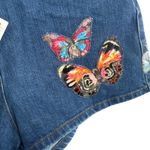 Valentino Jamaica Butterfly Denim Shorts Blue Medium Wash Size‎ 24 NWT Photo 3