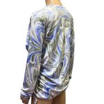 Hurley  Swim Shirt Marble Swirl Print Long Sleeve Ruched Drawstring Side Womens L Photo 5
