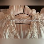 Vintage Felix Arbeo White Chiffon Lace Dress Romantic Long Sleeve 70s Small Photo 12