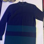 Brooks Brothers  100% wool navy block striped long sleeve dress size S  pocket Photo 10