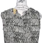 Notations MEDIUM Zebra Print Paint Splatter Stripe Detail Keyhole Back Blouse Photo 9