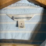 Brooks Brothers  Lace Striped Button Down Shirt Women's 6 Blue Fitted Career Chic Photo 6