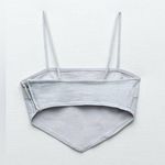 ZARA  NWT Light Denim Chambray Crop Top Size M Photo 2