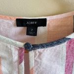 J.Crew 100% Linen Ruffle sleeve top mixed stripe Womens Size 2 Blouse Lightweight Photo 3