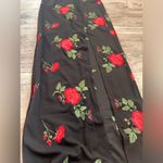 Honey and Rosie  SMALL Sleeveless Embroidery Red Rose Black Maxi Dress #254 Photo 5