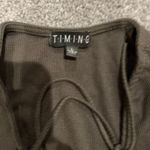 Mystique Boutique Dark Green Tie Long Sleeve Shirt Photo 1