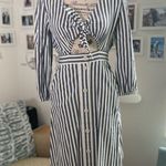 Madewell Shimmer Strip Cutout Midi Dress Photo 1