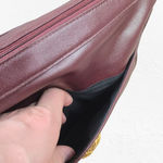 1980s Vintage Burgundy Leather Crossbody Satchel – Luxe Structured Shoulder Bag Red Photo 3