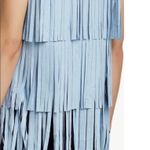 NEW Love Token $168 Fringe Sleeveless Jacket Vest Cloud Blue Size XS Photo 3
