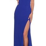 La Femme  28176 Royal Blue One Sleeve Gown 6 Photo 0