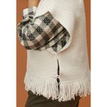 Anthropologie Fringed Mock Neck Ivory Sweater Vest Photo 1