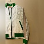 No. 21 Lace Sleeve Sport‎ bomber jacket Size 40 Size 4 Green Photo 3