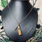 Gold Glitter Fairy Jar Key Necklace New Photo 0