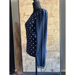 Tommy Hilfiger Womens Sweater Small Petite Navy Blue Polka Dot Crewneck Photo 1