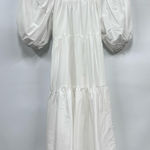 Elegant White Puff Sleeve s Dress tiered square neckline babydoll mini Size undefined Photo 0