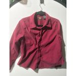 Route 66 Vintage Corduroy Button Up Shirt Women's Extra Large Red Embroidered Long Sleeve Photo 2
