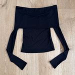 Joah Brown  Off Shoulder Top Mesh Long Sleeve Size XS/S Black Photo 0