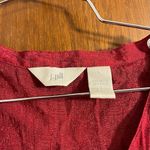 J.Jill Woman's Red Button Down Casual Vneck Blouse Size Large Photo 2