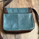 TIGNANELLO Crossbody Leather Green Brown Trim Purse Photo 2