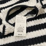 A New Day Black & White Striped sweater Tank Top Photo 3