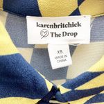 The Drop Geometric Print Midi Shirt Dress Long Sleeve Size XS Yellow Blue Photo 7