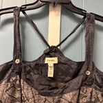 Diesel Vintage Gray Black Print sleeveless blouse Tank Too size L Side Buttons Photo 3