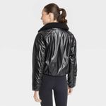 All In Motion  Shiny Black Puffer cropped  Jacket size M Photo 1