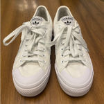 Adidas Nizza Platform Low Triple White Sneaker Womens US 9.5 Chunky Classic Shoe Photo 0