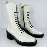 KHAITE Cody White Leather Lace-up Combat Platform Ankle Boots Size EU 39.5 Photo 0