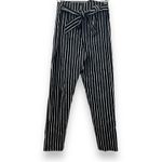Akira Black & White Striped Tie Waist High Rise Skinny Pants Size L Photo 3