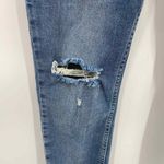 Free People  High Waist Skinny Jeans Women 30 Blue Jean Cotton Distressed Raw Hem Photo 2