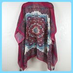 Farmers Market by Oneworld Women's Kimono Indie Boho Scarf Paisley Tassel Pink Photo 3
