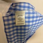 NWT Thirty Thirty Tank Top Gingham Crop Eyelet Lace Blue‎ White Checkered Large Blue Photo 5