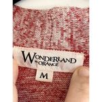 Wonderland by Orange Size Medium Sweater Cardigan Duster Red White Long Sleeve Photo 2