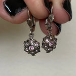 None On hold Simple sweet little flower with pink and clear crystal earrings Photo 7