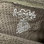 Free People  Shirt Size Medium Olive Green Waffle Long Sleeved Crop Top Open Back Photo 2