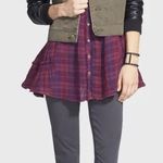 Free People Grunge 90s Whistle While You Work Plaid Button Down Tunic Top Medium Photo 1