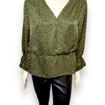 BLANK NYC Oat New York | Long Sleeve Dark Olive Green Print Blouse Photo 3