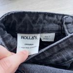 ROLLA'S Original High Rise Straight Jeans Size 27 Black Knee Rips High Rise Photo 9