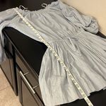 Mustard Seed NWT  Open Shoulder sage Waist Tie mini Dress, peasant sleeve, sz S Photo 11