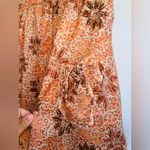 Size 8 Intuition Skirt Orange and brown floral print skirt with pockets cotton. Photo 3