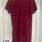 Vineyard Vines Tee Dress. Size: Medium. Stripe V-Neck. Red Velvet. NWT. Photo 4